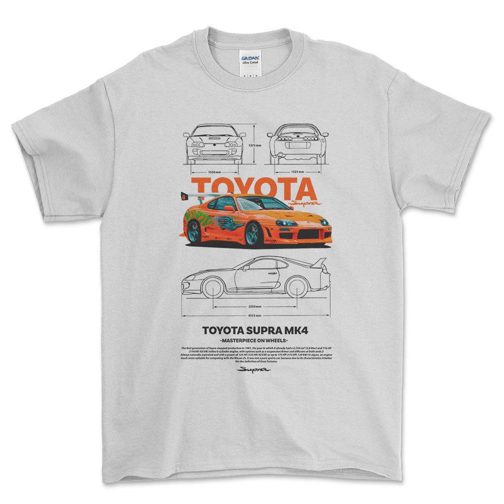 Toyota Supra MK4 T-Shirt-Beklædning-Toyota-Hvid-S-Garage Culture Shop- garage - man cave - merchandise