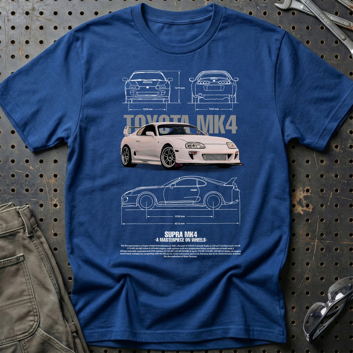 
Toyota Supra MK4 T-Shirt – Blå Royal