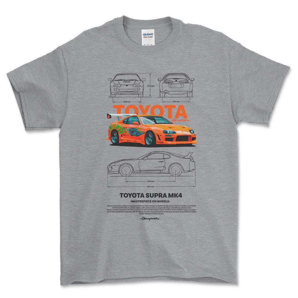 Toyota Supra MK4 T-Shirt-Beklædning-Toyota-Grå Sport-S-Garage Culture Shop- garage - man cave - merchandise