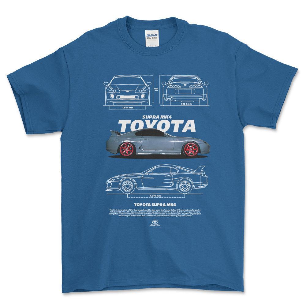 Toyota Supra MK4 T-Shirt-Beklædning-Toyota-Blå Royal-S-Garage Culture Shop- garage - man cave - merchandise