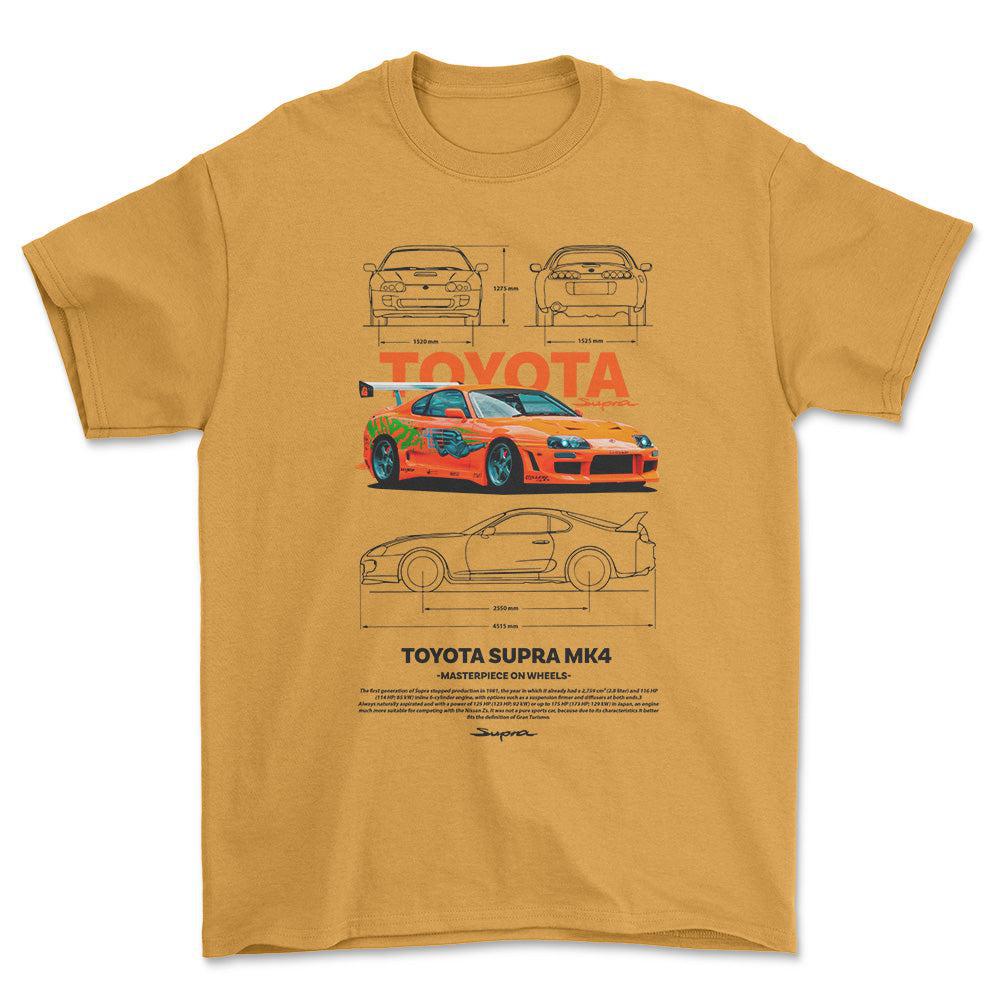 Toyota Supra MK4 T-Shirt-Beklædning-Toyota-Guld-S-Garage Culture Shop- garage - man cave - merchandise
