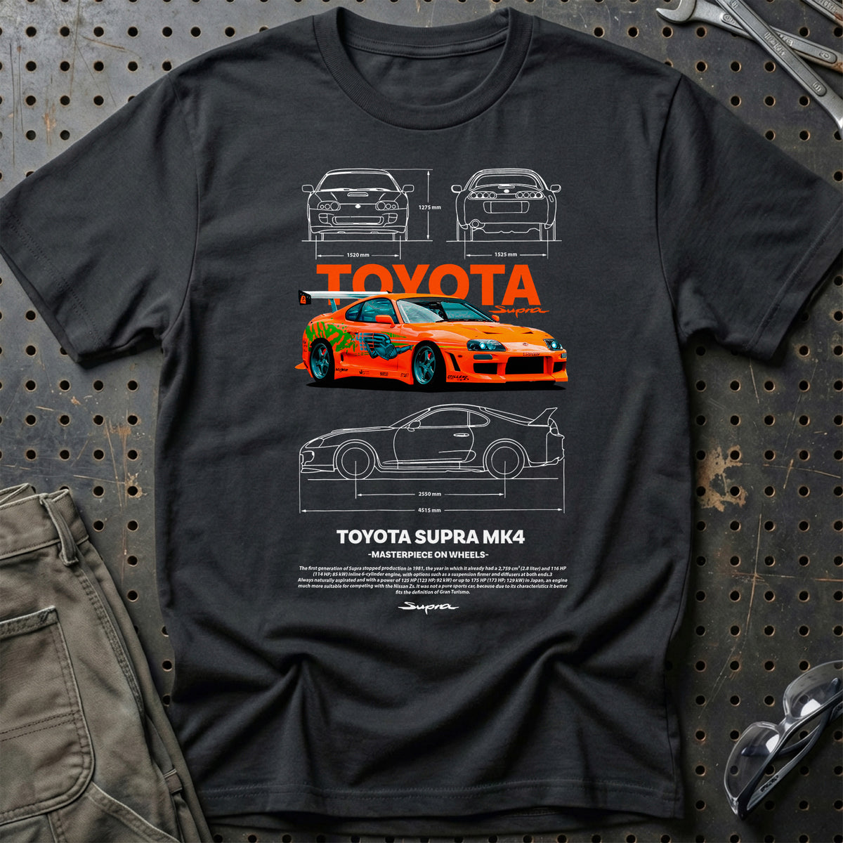 
Toyota Supra MK4 T-Shirt – Sort