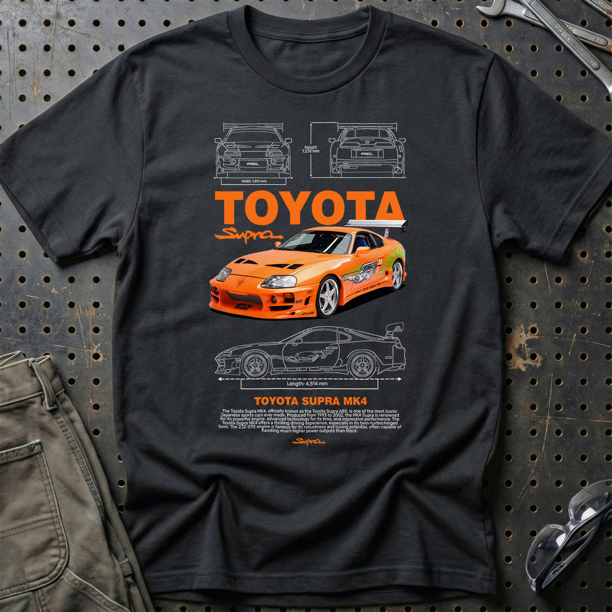 
Toyota Supra MK4 T-Shirt – Sort