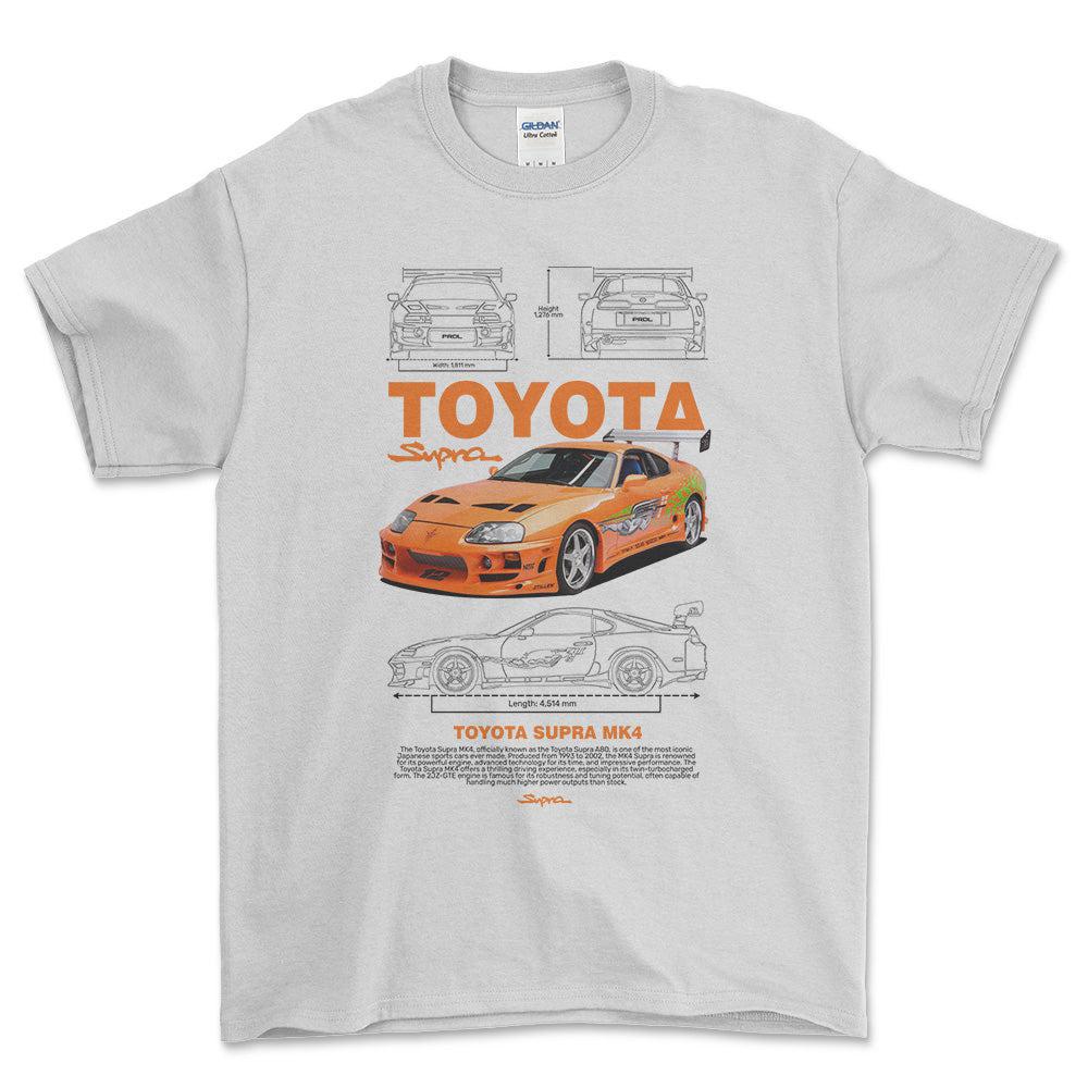 Toyota Supra MK4 - Unisex T-Shirt-Beklædning-Toyota-Hvid-S-Forside-Garage Culture Shop- garage - man cave - merchandise