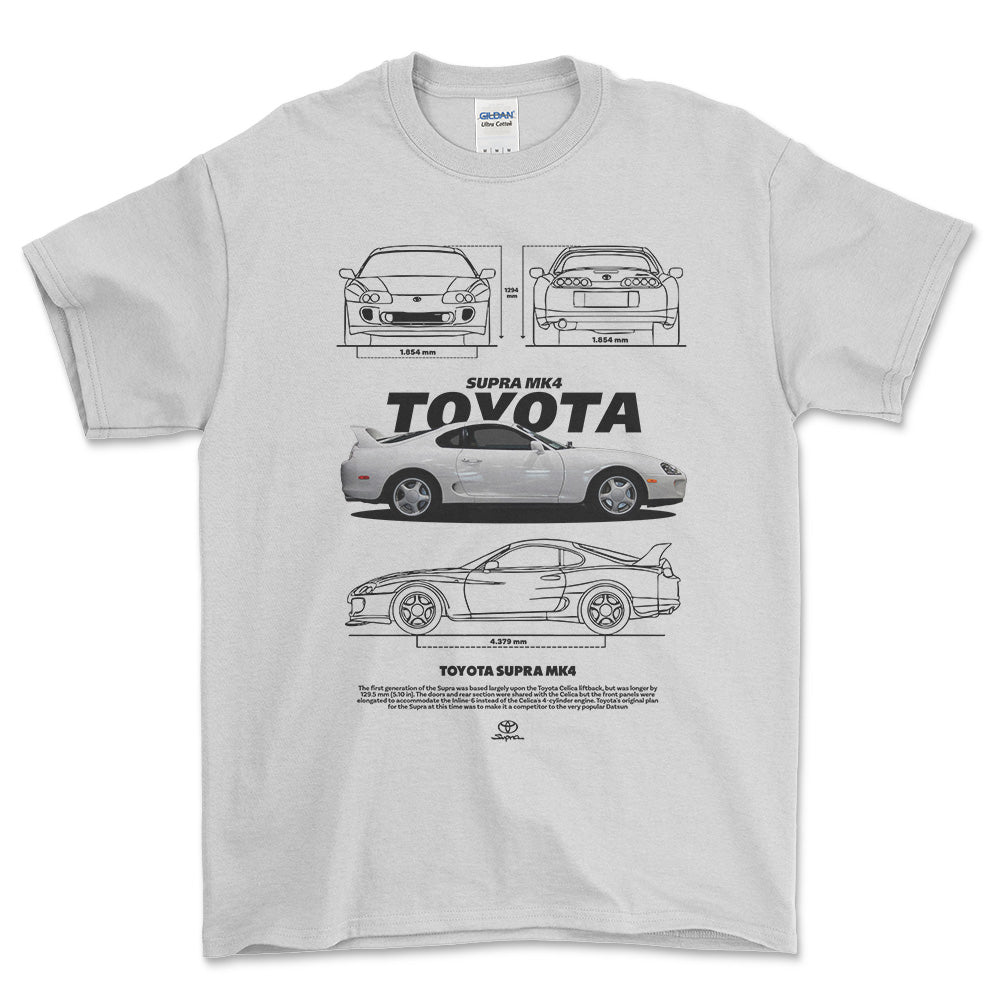 Toyota Supra MK4 - Unisex T-Shirt-Beklædning-Toyota-Hvid-S-Forside-Garage Culture Shop- garage - man cave - merchandise