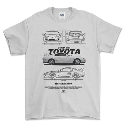 Toyota Supra MK4 - Unisex T-Shirt-Beklædning-Toyota-Hvid-S-Forside-Garage Culture Shop- garage - man cave - merchandise