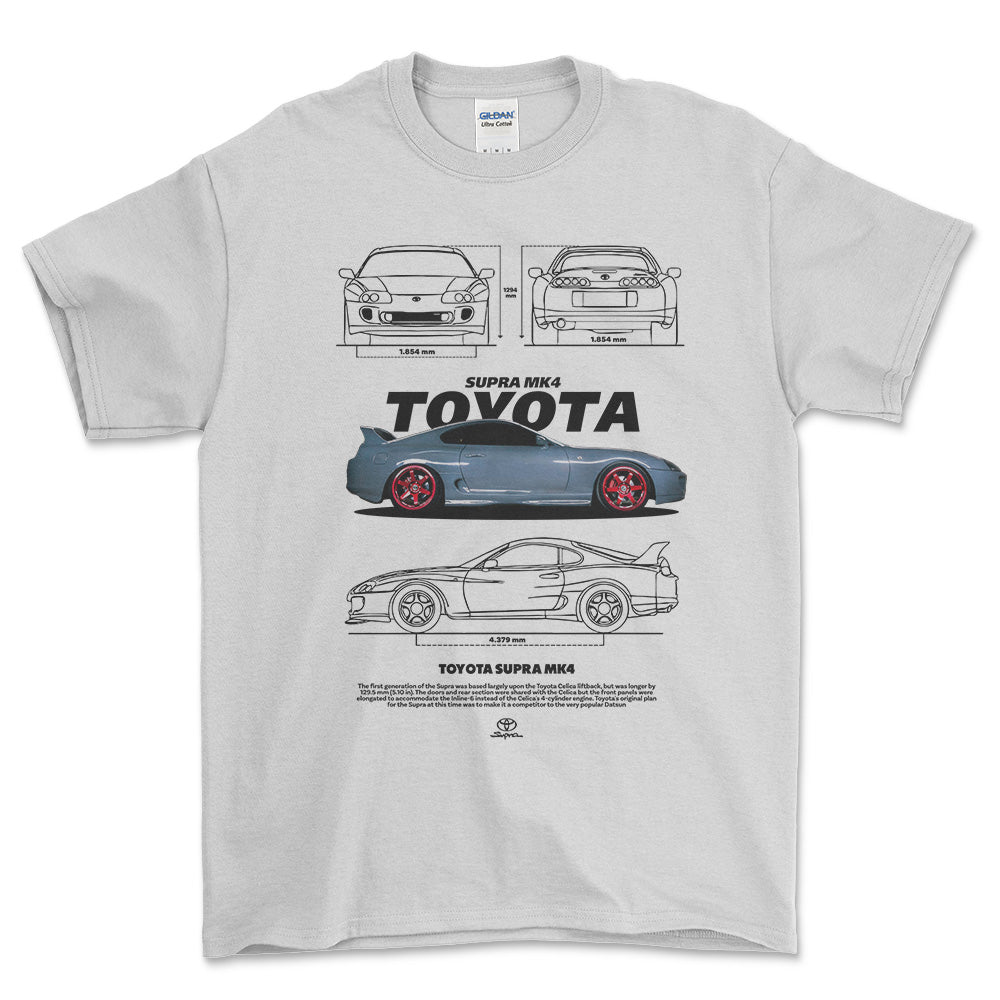Toyota Supra MK4 - Unisex T-Shirt-Beklædning-Toyota-Hvid-S-Forside-Garage Culture Shop- garage - man cave - merchandise