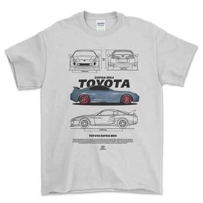 Toyota Supra MK4 - Unisex T-Shirt-Beklædning-Toyota-Hvid-S-Forside-Garage Culture Shop- garage - man cave - merchandise