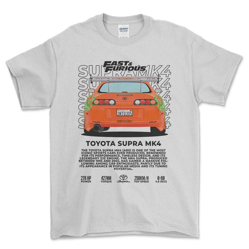 Toyota Supra MK4 - Unisex T-Shirt-Beklædning-Toyota-Hvid-S-Forside-Garage Culture Shop- garage - man cave - merchandise