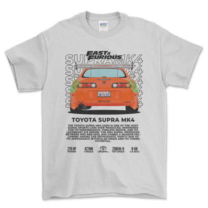 Toyota Supra MK4 - Unisex T-Shirt-Beklædning-Toyota-Hvid-S-Forside-Garage Culture Shop- garage - man cave - merchandise