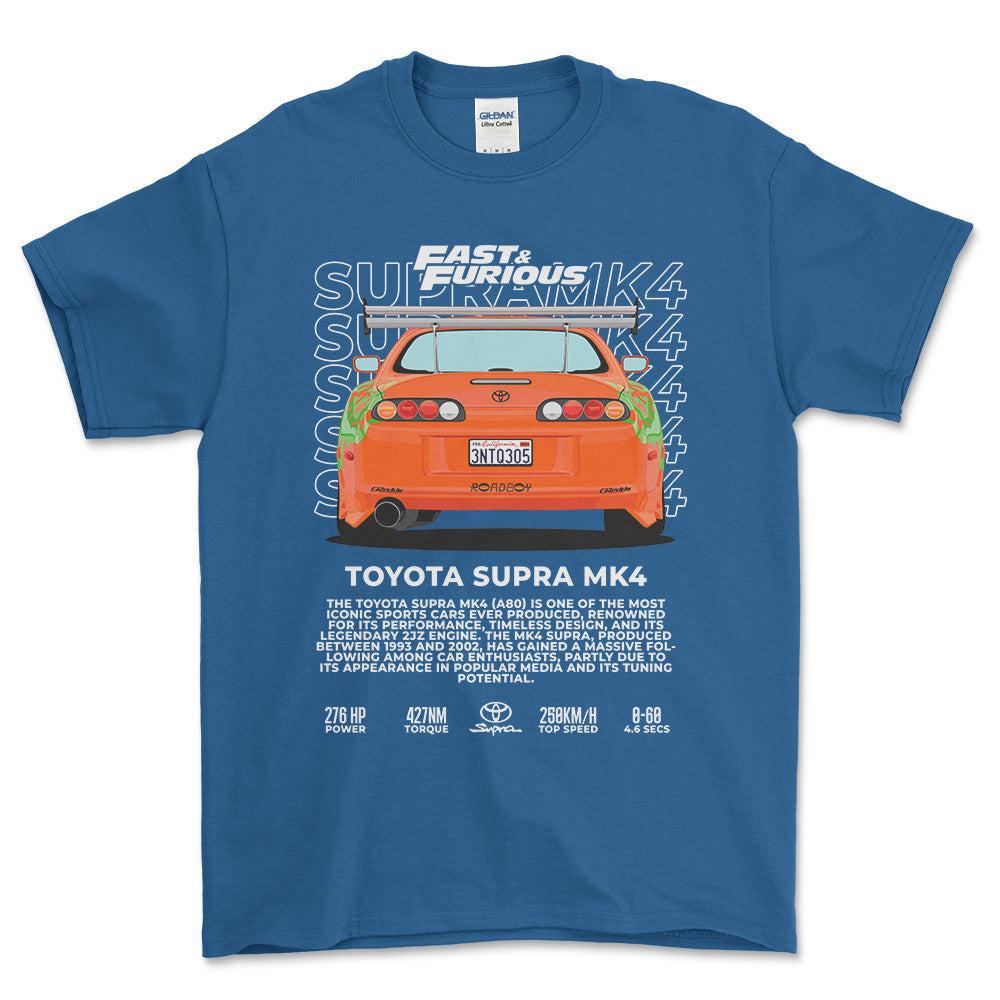 Toyota Supra MK4 - Unisex T-Shirt-Beklædning-Toyota-Blå Royal-S-Forside-Garage Culture Shop- garage - man cave - merchandise