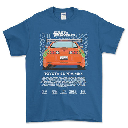 Toyota Supra MK4 - Unisex T-Shirt-Beklædning-Toyota-Blå Royal-S-Forside-Garage Culture Shop- garage - man cave - merchandise
