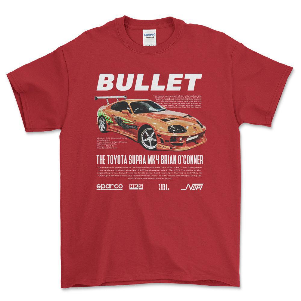 Toyota Supra MK4 - Unisex T-Shirt-Beklædning-Toyota-Rød-S-Forside-Garage Culture Shop- garage - man cave - merchandise
