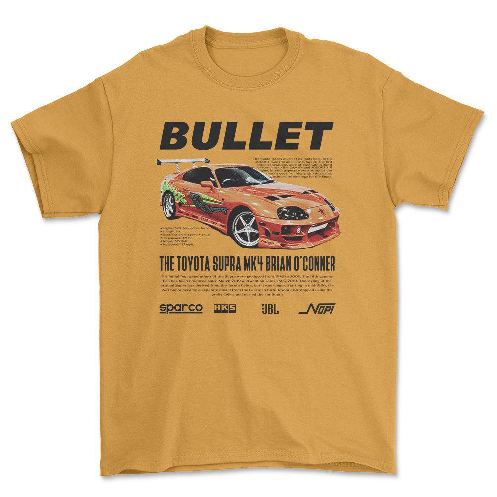 Toyota Supra MK4 - Unisex T-Shirt-Beklædning-Toyota-Guld-S-Forside-Garage Culture Shop- garage - man cave - merchandise
