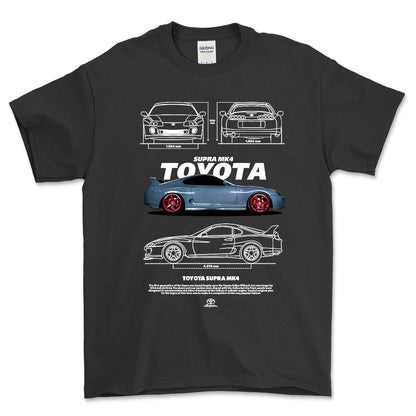 Toyota Supra MK4 - Unisex T-Shirt-Beklædning-Toyota-Sort-S-Forside-Garage Culture Shop- garage - man cave - merchandise