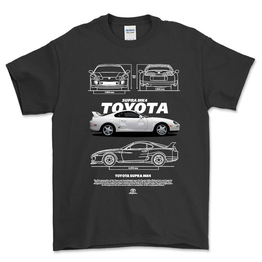 Toyota Supra MK4 - Unisex T-Shirt-Beklædning-Toyota-Sort-S-Forside-Garage Culture Shop- garage - man cave - merchandise