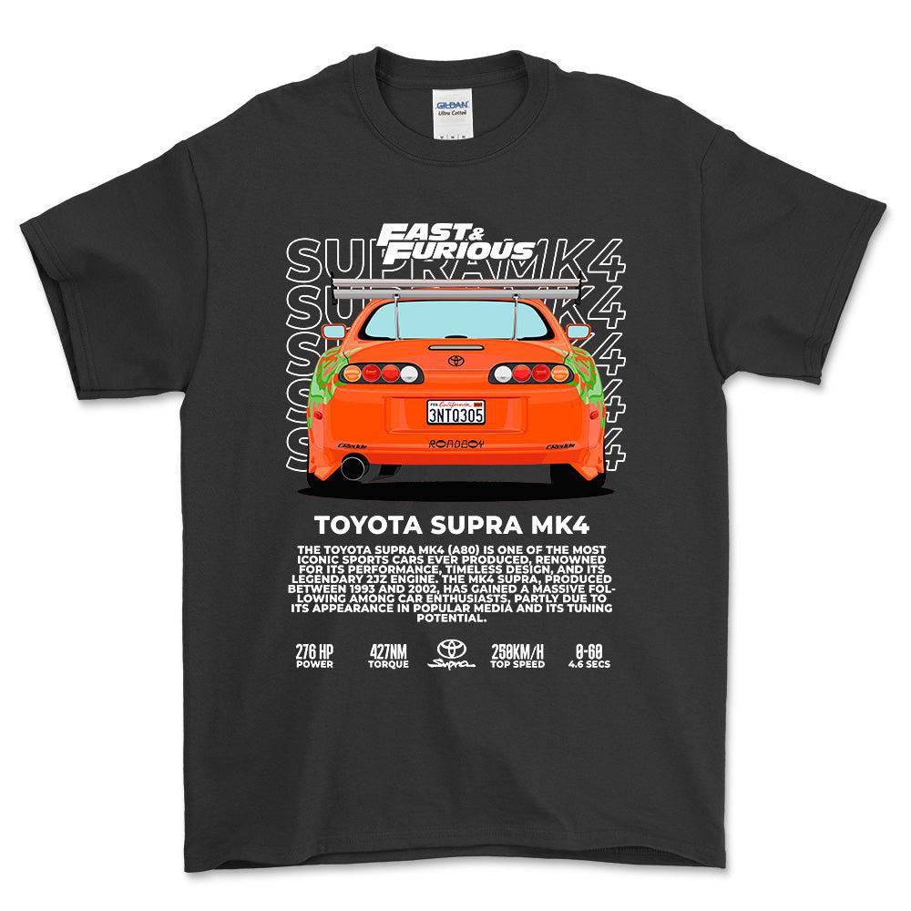 Toyota Supra MK4 - Unisex T-Shirt-Beklædning-Toyota-Sort-S-Forside-Garage Culture Shop- garage - man cave - merchandise