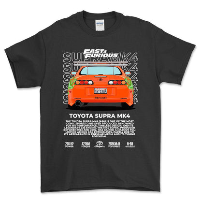 Toyota Supra MK4 - Unisex T-Shirt-Beklædning-Toyota-Sort-S-Forside-Garage Culture Shop- garage - man cave - merchandise
