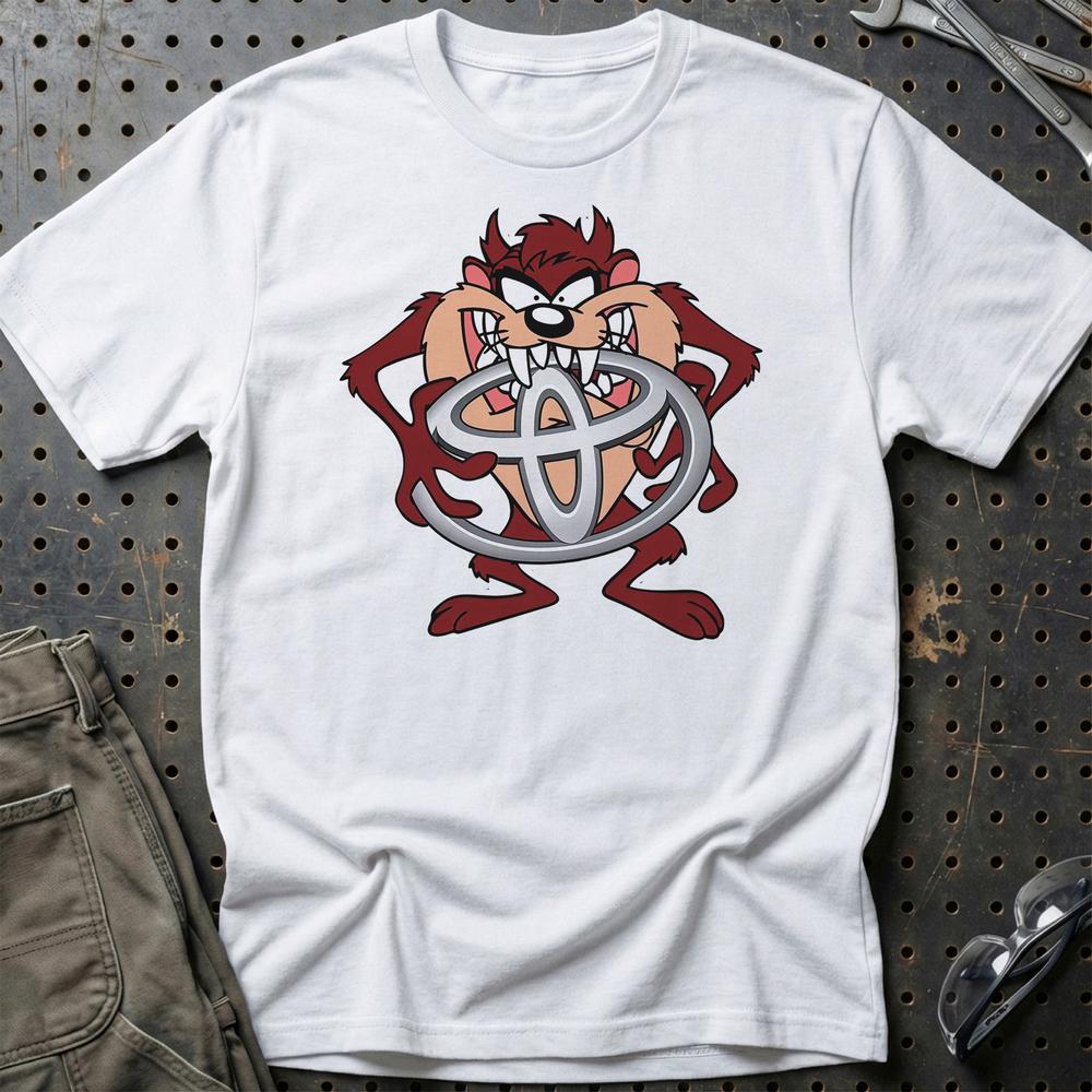 Toyota TAZ Unisex T-Shirt , Bomuld-Beklædning-Toyota-Hvid-S-Garage Culture Shop- garage - man cave - merchandise