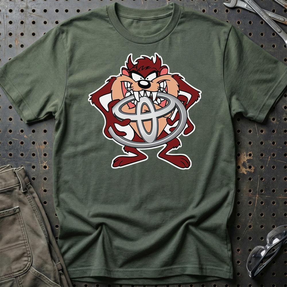 Toyota TAZ Unisex T-Shirt , Bomuld-Beklædning-Toyota-Grøn Militær-S-Garage Culture Shop- garage - man cave - merchandise