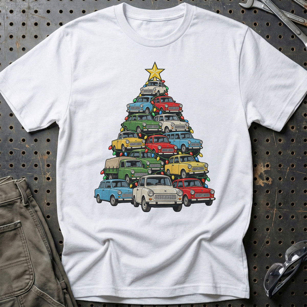 Trabant Juletræ T-Shirt-Beklædning-Trabant-Hvid-S-Garage Culture Shop- garage - man cave - merchandise