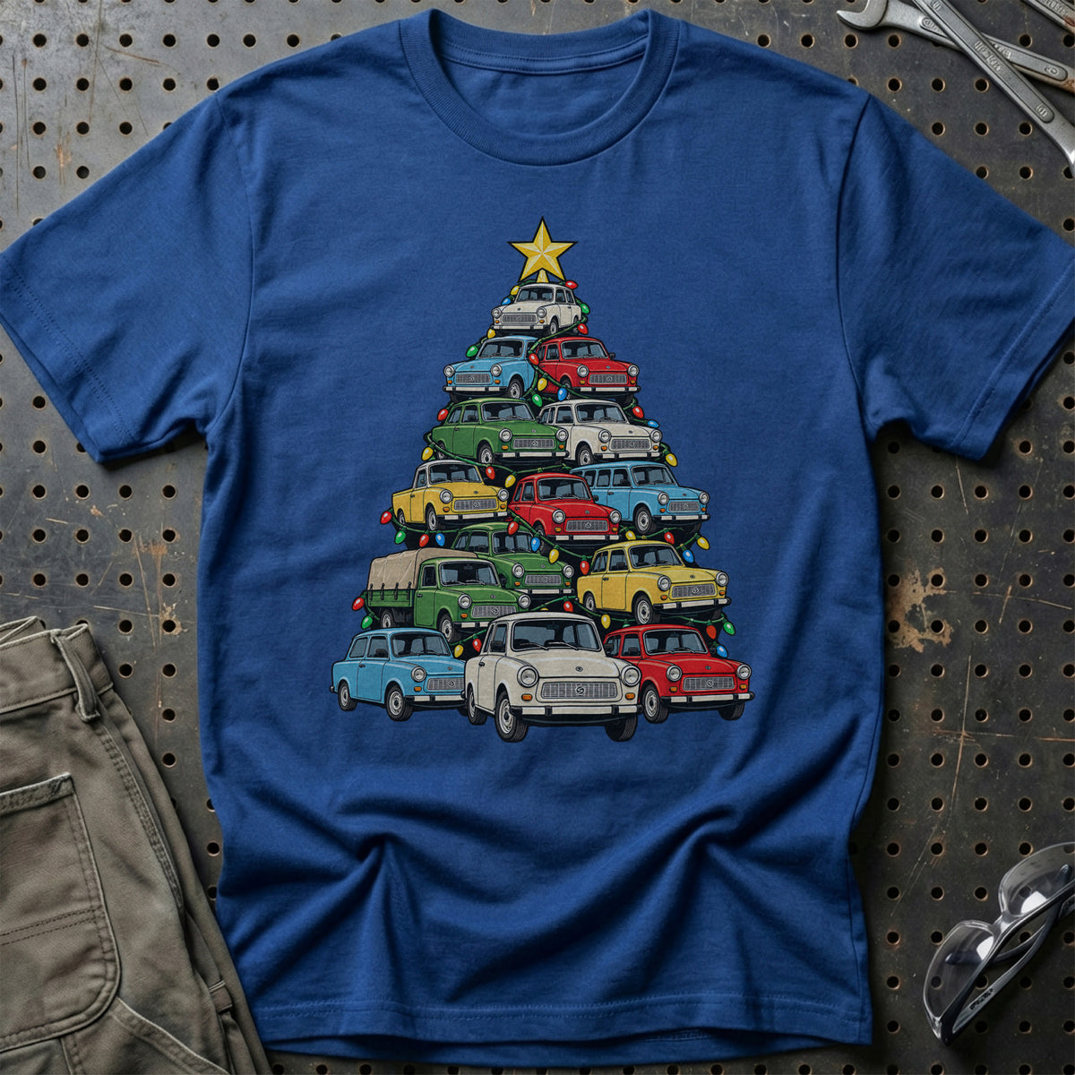 Trabant Juletræ T-Shirt-Beklædning-Trabant-Blå Royal-S-Garage Culture Shop- garage - man cave - merchandise