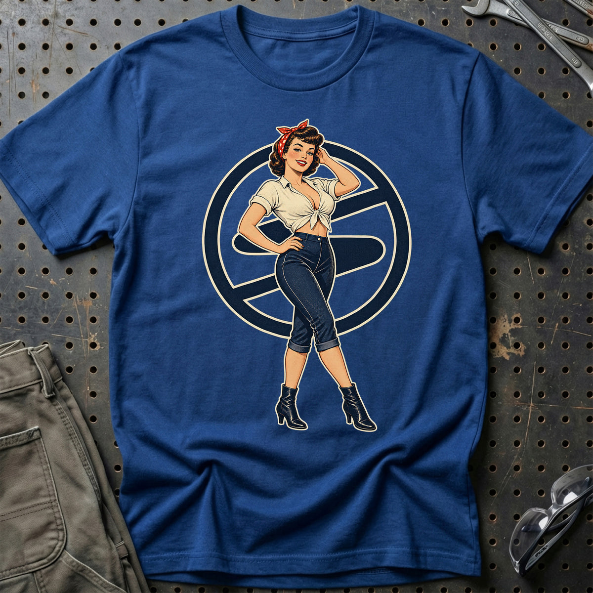 Trabant Retro Pinup T-Shirt-Beklædning-Trabant-Blå Royal-S-Garage Culture Shop- garage - man cave - merchandise
