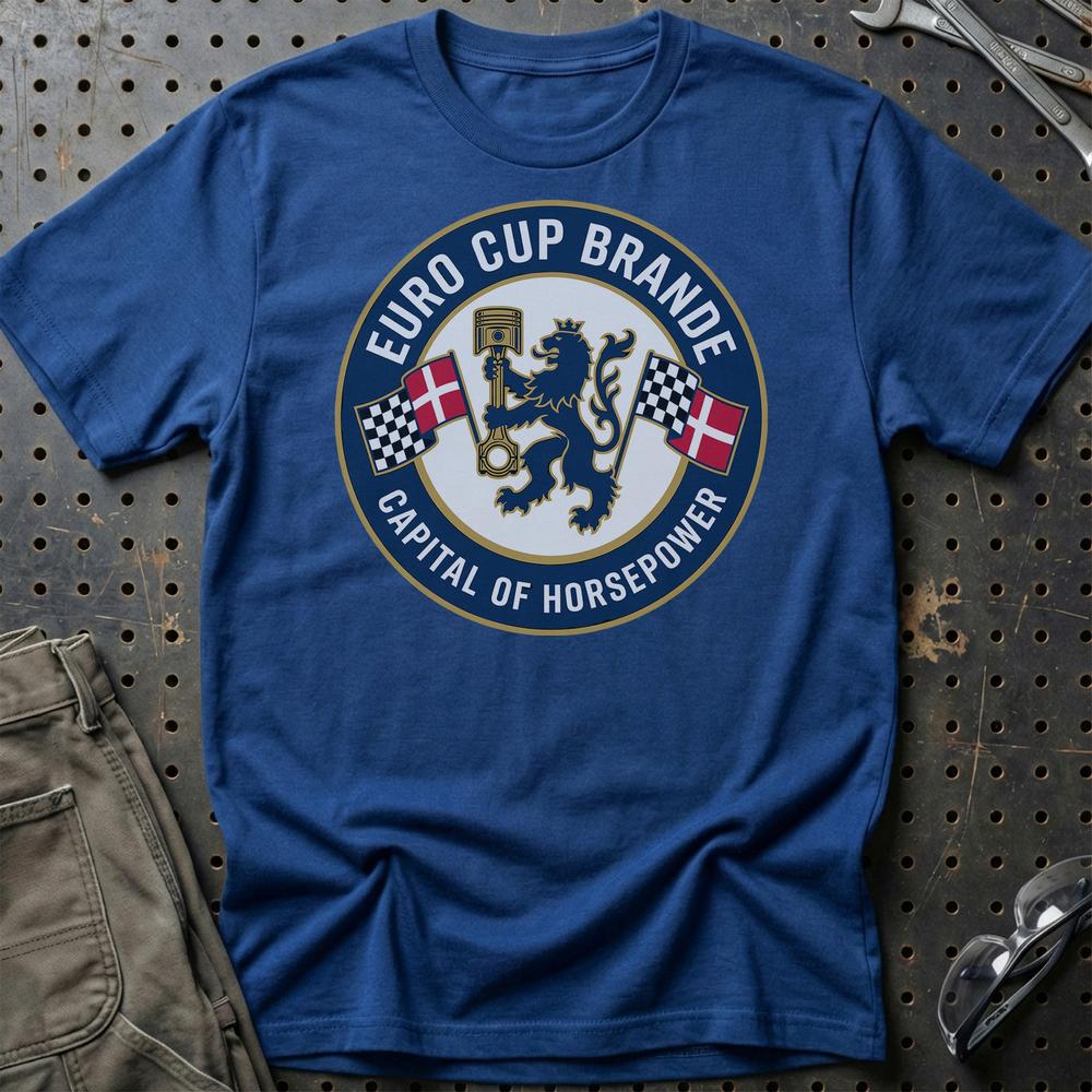 Tractor Pulling Cup Brande Capital Of Horsepower T-Shirt-Beklædning-Garage Culture-Blå Royal-S-Garage Culture Shop- garage - man cave - merchandise