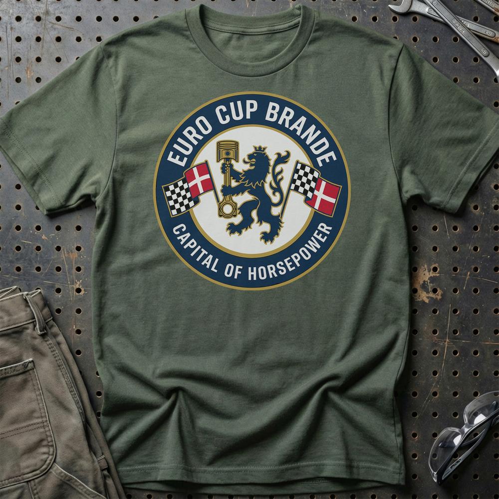 Tractor Pulling Cup Brande Capital Of Horsepower T-Shirt-Beklædning-Garage Culture-Grøn Militær-S-Garage Culture Shop- garage - man cave - merchandise