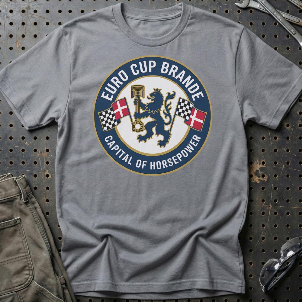 Tractor Pulling Cup Brande Capital Of Horsepower - Unisex T-Shirt , Bomuld-Beklædning-Garage Culture-Grå Sport-S-Garage Culture Shop- garage - man cave - merchandise