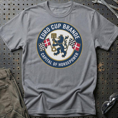 Tractor Pulling Cup Brande Capital Of Horsepower - Unisex T-Shirt , Bomuld-Beklædning-Garage Culture-Grå Sport-S-Garage Culture Shop- garage - man cave - merchandise