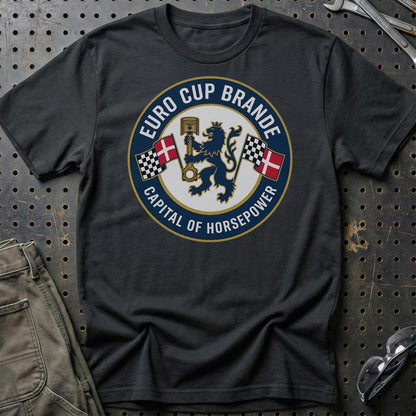 Tractor Pulling Cup Brande Capital Of Horsepower - Unisex T-Shirt , Bomuld-Beklædning-Garage Culture-Sort-S-Garage Culture Shop- garage - man cave - merchandise