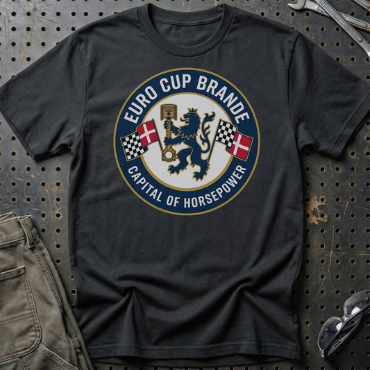 Tractor Pulling Cup Brande Capital Of Horsepower - Unisex T-Shirt , Bomuld-Beklædning-Garage Culture-Sort-S-Garage Culture Shop- garage - man cave - merchandise