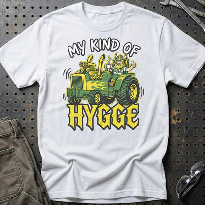Tractor Pulling My Kind Of Hygge - Unisex T-Shirt , Bomuld-Beklædning-Garage Culture-Hvid-S-Garage Culture Shop- garage - man cave - merchandise