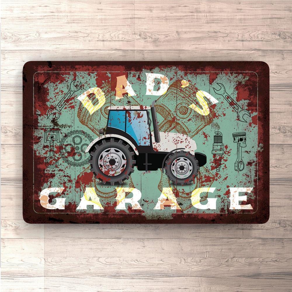 Traktor Dads Garage Vintage Skilte, Musemåtte, Dørmåtte-Skilte-Traktor-Garage Culture Shop- garage - man cave - merchandise