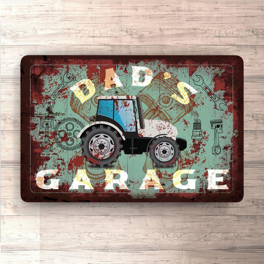Traktor Dads Garage Vintage Skilte, Musemåtte, Dørmåtte-Skilte-Traktor-Garage Culture Shop- garage - man cave - merchandise