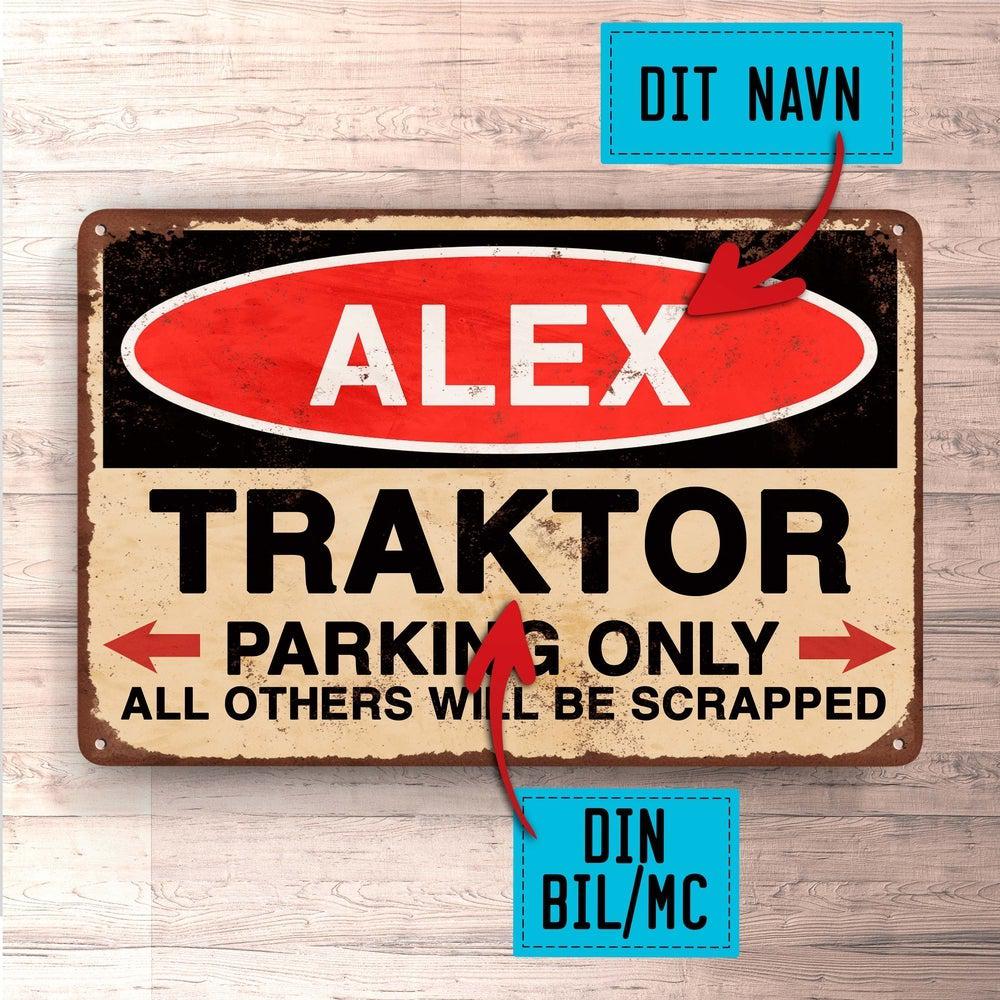 Traktor - Personlig Til Dig - Parking Only - Skilte, Musemåtte, Dørmåtte , Plakat-Skilte-Traktor-Garage Culture Shop- garage - man cave - merchandise