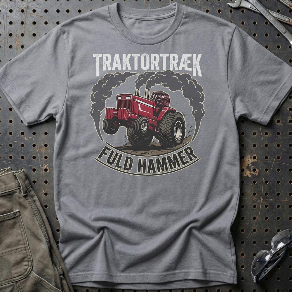 Traktortræk Fuld Hammer - Unisex T-Shirt , Bomuld-Beklædning-Garage Culture-Grå Sport-S-Garage Culture Shop- garage - man cave - merchandise