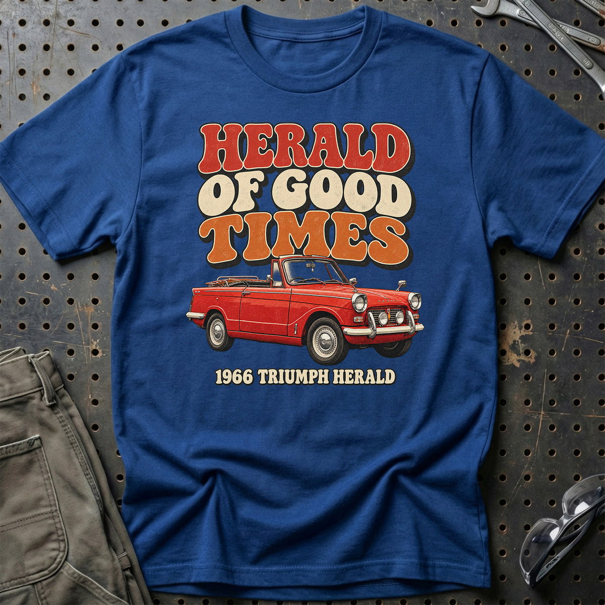 
Triumph Herald 1966 – Herald of Good Times T-Shirt – Blå Royal