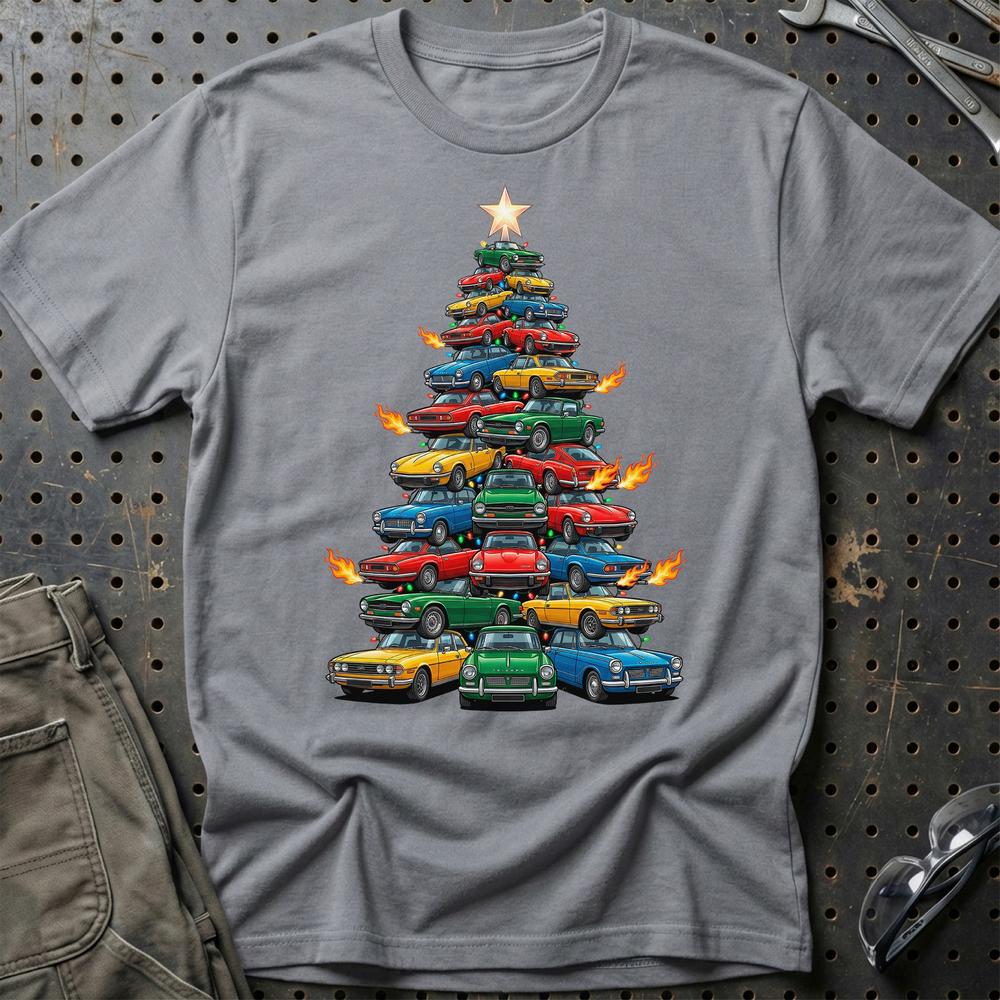 Triumph Juletræ Christmas Tree - Unisex T-Shirt-Beklædning-Triumph-Grå Sport-S-Garage Culture Shop- garage - man cave - merchandise