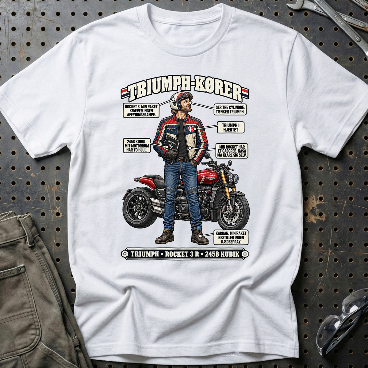 
Triumph-Kører T-Shirt – Hvid