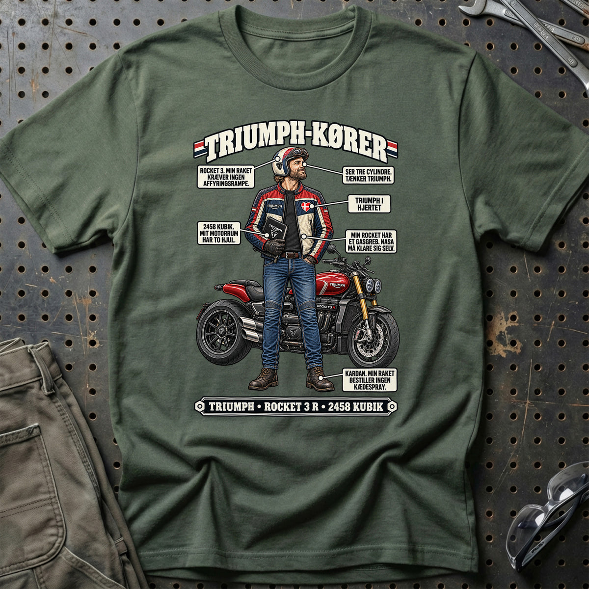 
Triumph-Kører T-Shirt – Grøn Militær