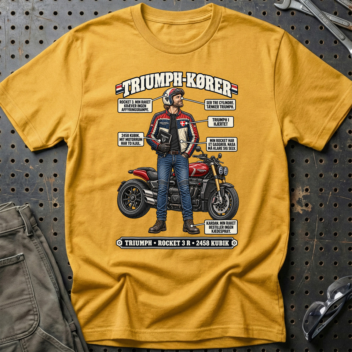 
Triumph-Kører T-Shirt – Guld
