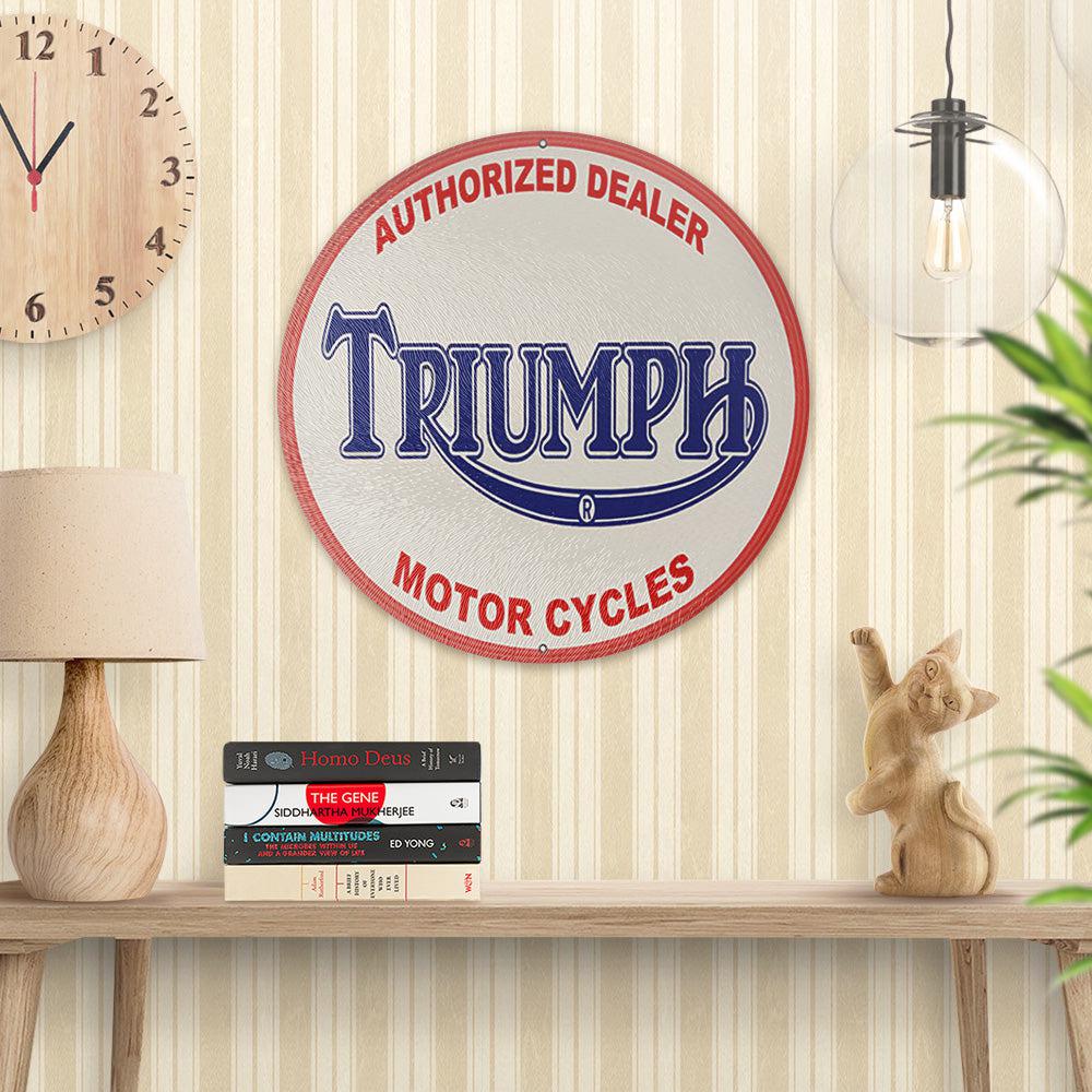 Triumph Motor Cycles, Runde Skilte , Musemåtte Rundt , Kop Underlag, Underlagssæt-Runde Skilte-Triumph-Garage Culture Shop- garage - man cave - merchandise