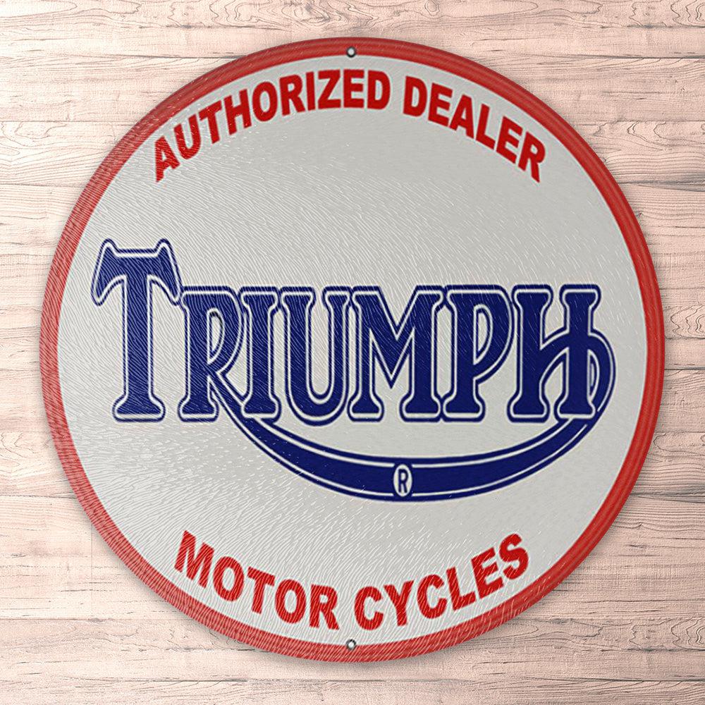 Triumph Motor Cycles, Runde Skilte , Musemåtte Rundt , Kop Underlag, Underlagssæt-Runde Skilte-Triumph-Garage Culture Shop- garage - man cave - merchandise