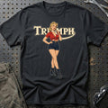 Triumph Retro Pinup – Motorcykel T-Shirt – Sort