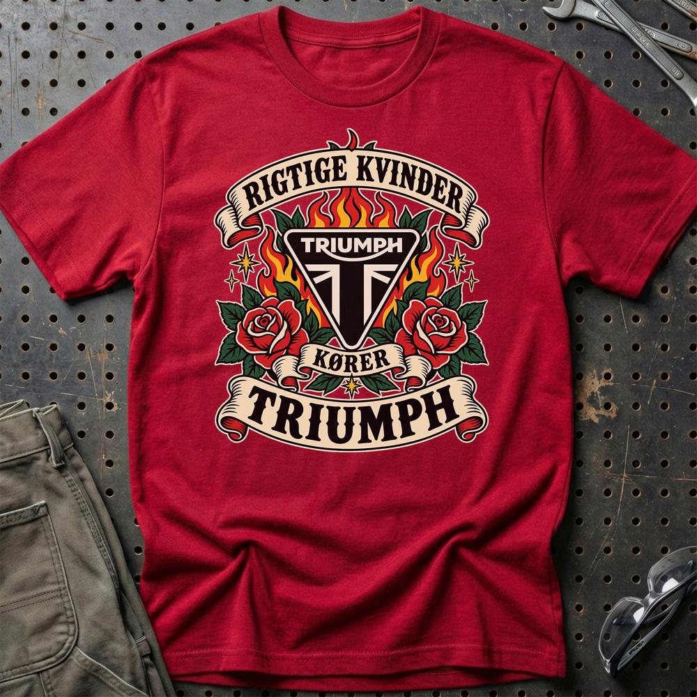 
Produktbillede af Triumph Rigtige Kvinder Kører – Roser og Flammer T-Shirt