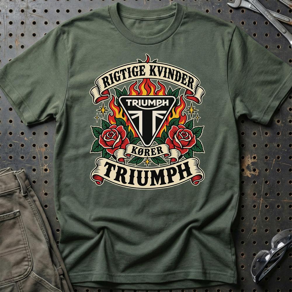 
Produktbillede af Triumph Rigtige Kvinder Kører – Roser og Flammer T-Shirt