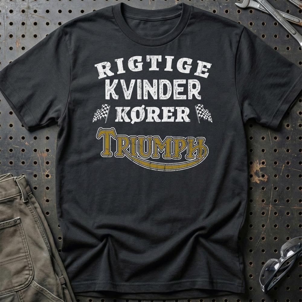 Triumph Rigtige Kvinder Kører T-Shirt-Beklædning-Triumph-Sort-S-Garage Culture Shop- garage - man cave - merchandise