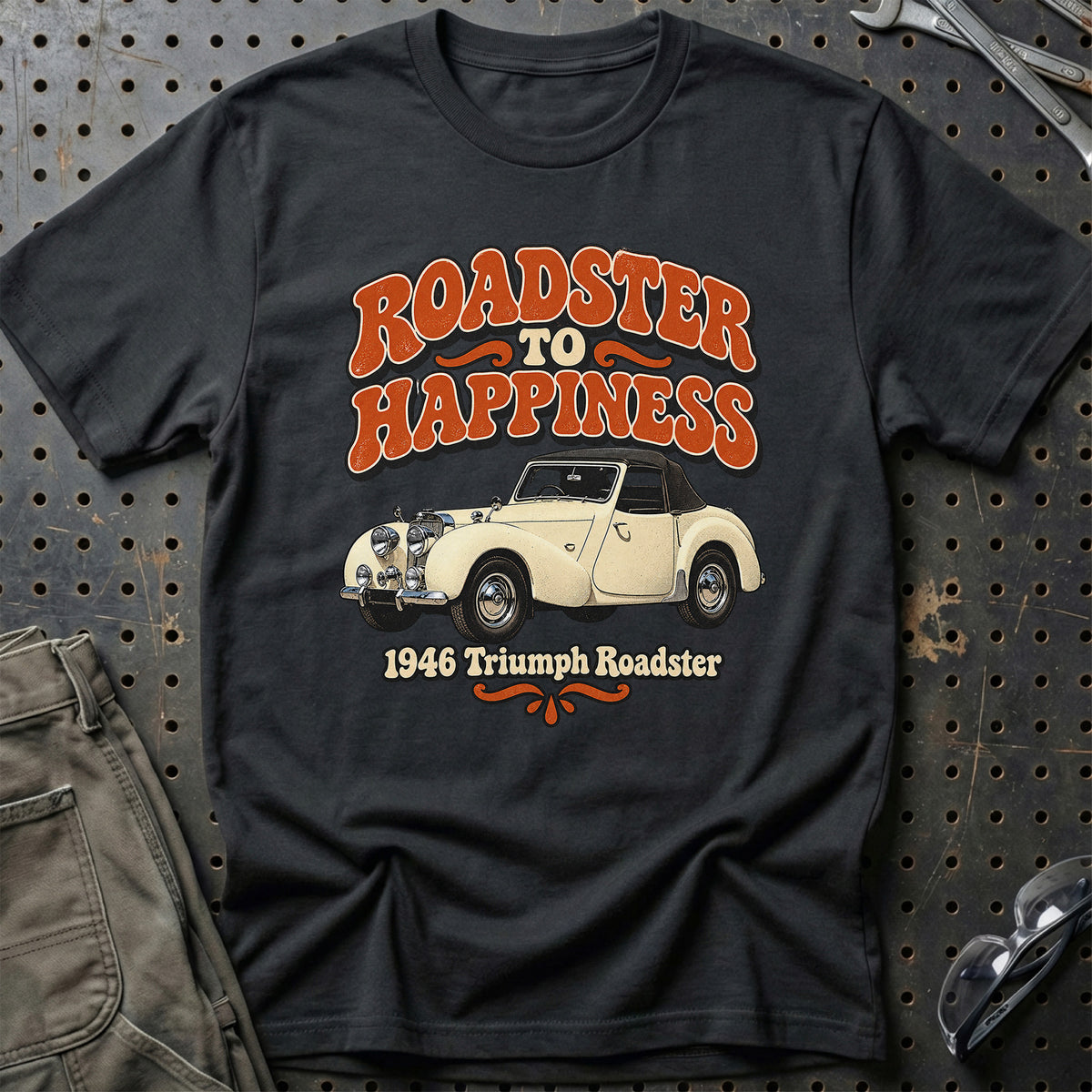 
Triumph Roadster 1946 – Roadster to Happiness T-Shirt – Sort